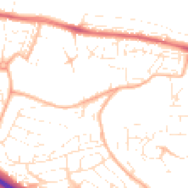 Daytime road noise heatmap for PL5 3JE