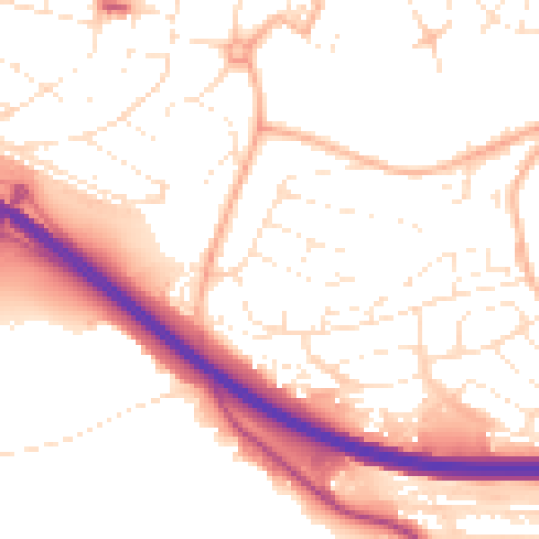 Daytime road noise heatmap for PL5 3LH