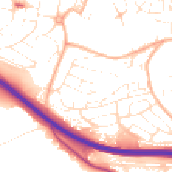 Daytime road noise heatmap for PL5 3LJ