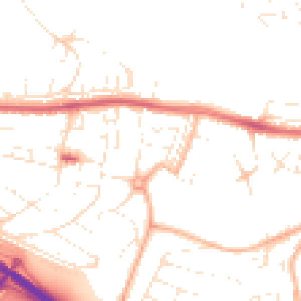 Daytime road noise heatmap for PL5 3PD