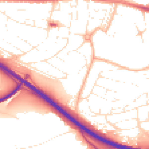 Daytime road noise heatmap for PL5 3PF