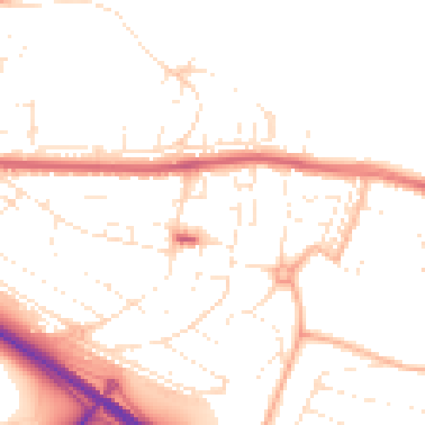 Daytime road noise heatmap for PL5 3QB