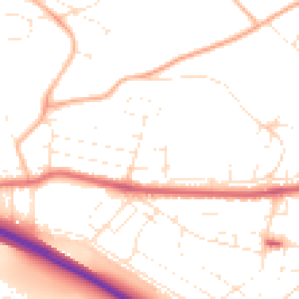 Daytime road noise heatmap for PL5 3QW