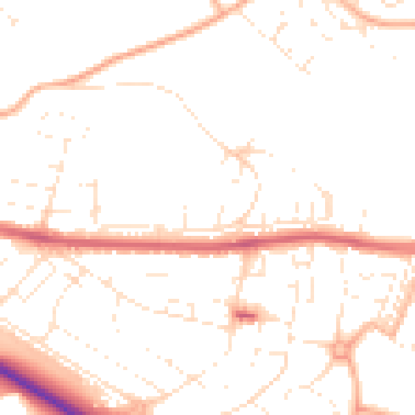 Daytime road noise heatmap for PL5 3RT