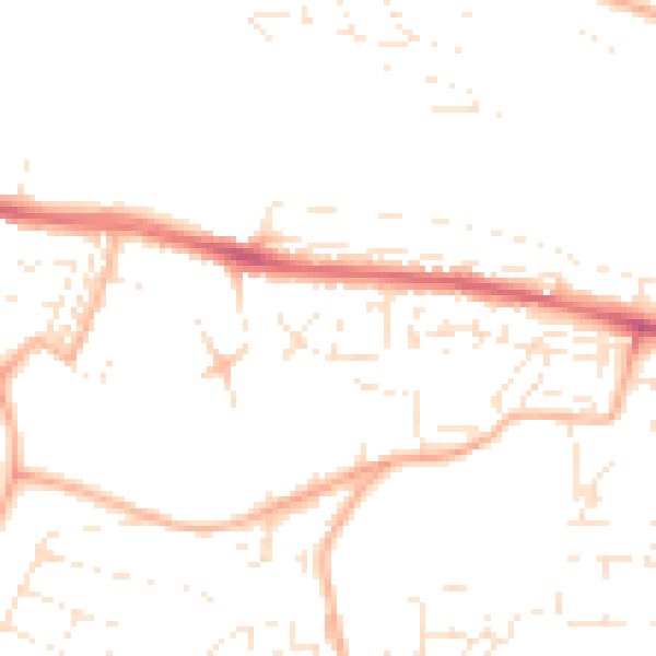 Daytime road noise heatmap for PL5 3SB
