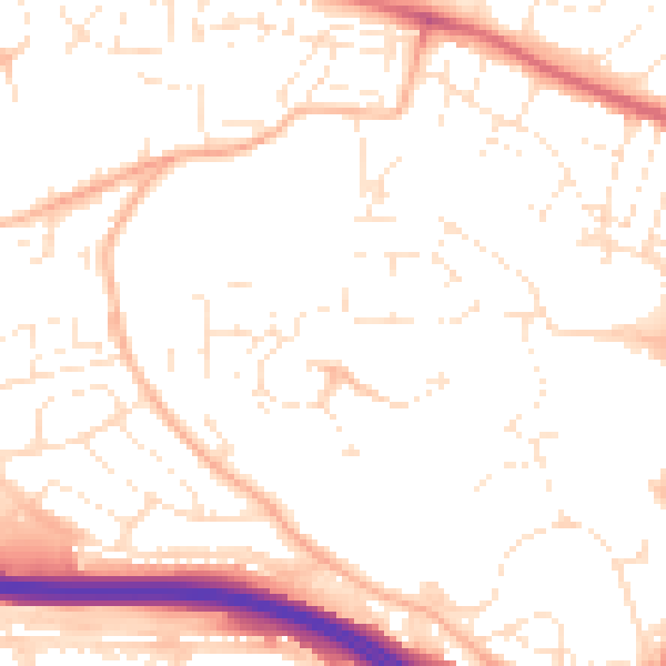 Daytime road noise heatmap for PL5 3UF