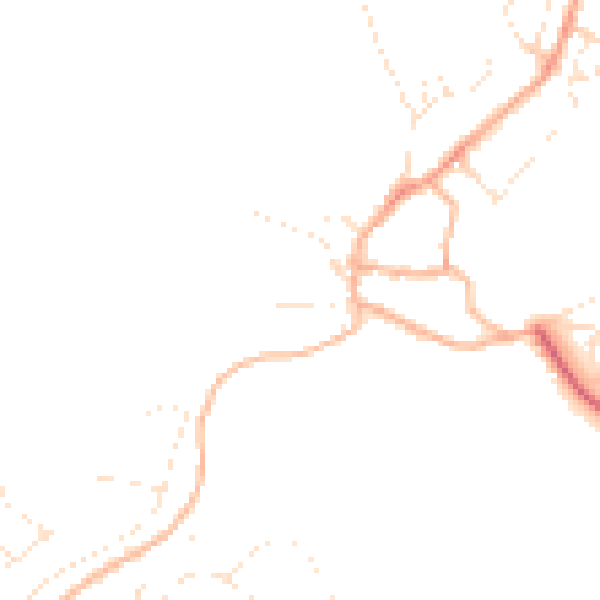 Daytime road noise heatmap for PL5 4AQ