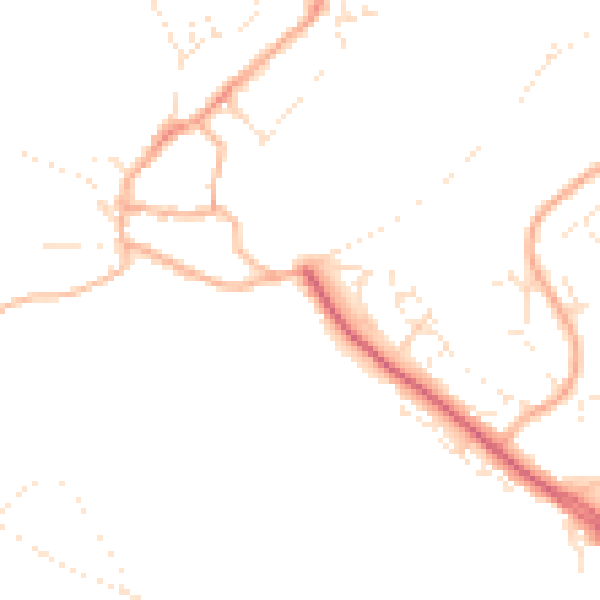 Daytime road noise heatmap for PL5 4LE
