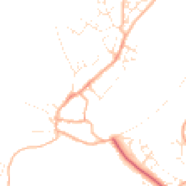Daytime road noise heatmap for PL5 4NU