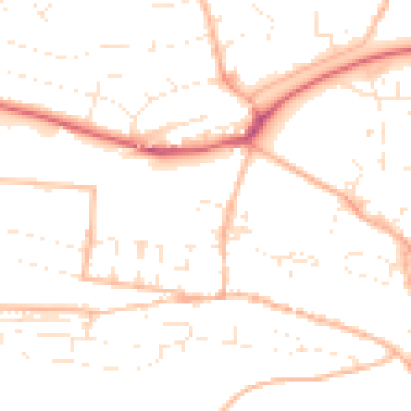 Daytime road noise heatmap for PL7 1AH