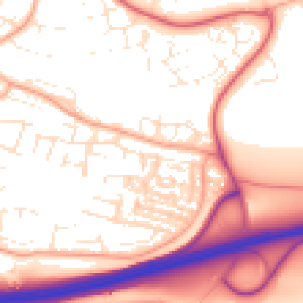 Daytime road noise heatmap for PL7 1HG