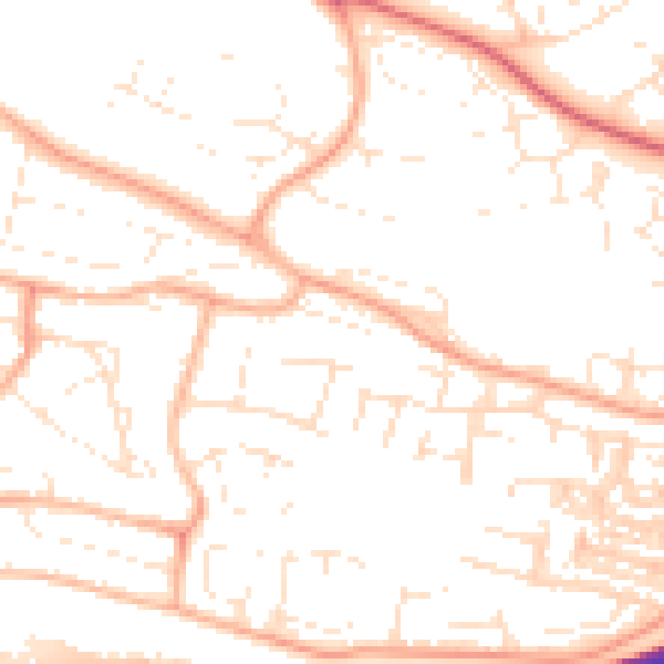 Daytime road noise heatmap for PL7 1JN