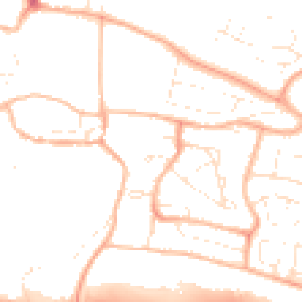 Daytime road noise heatmap for PL7 1NN