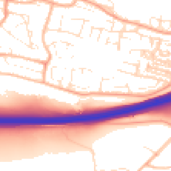 Daytime road noise heatmap for PL7 1PG