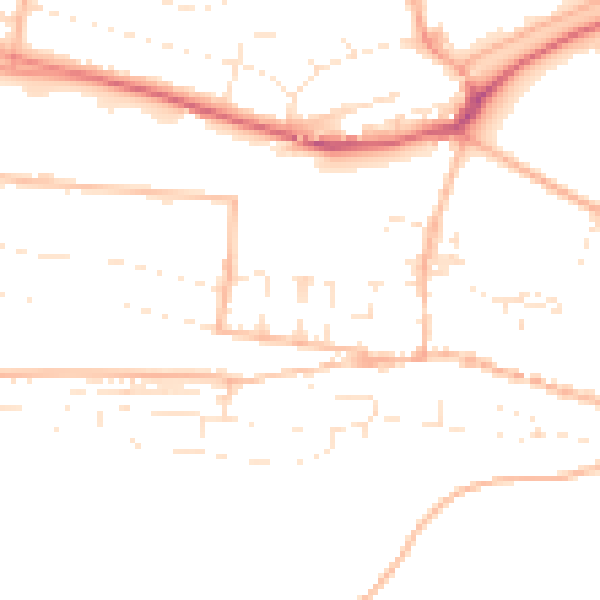 Daytime road noise heatmap for PL7 1RA