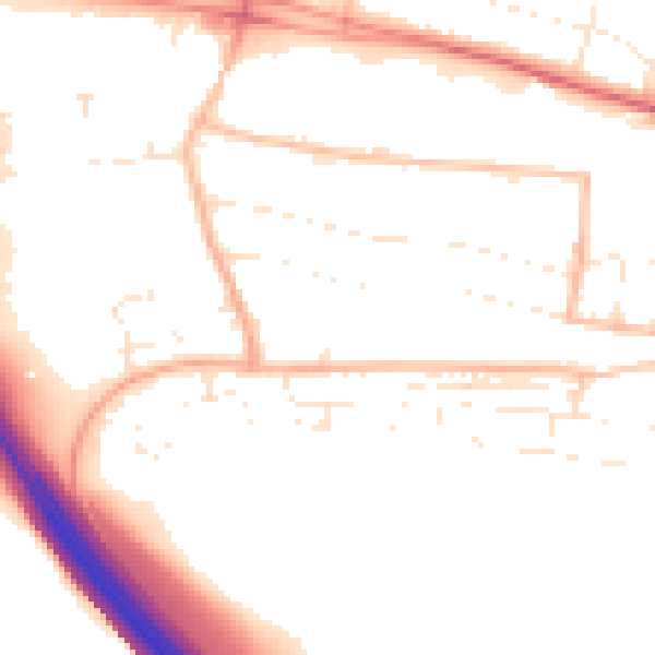 Daytime road noise heatmap for PL7 1SP