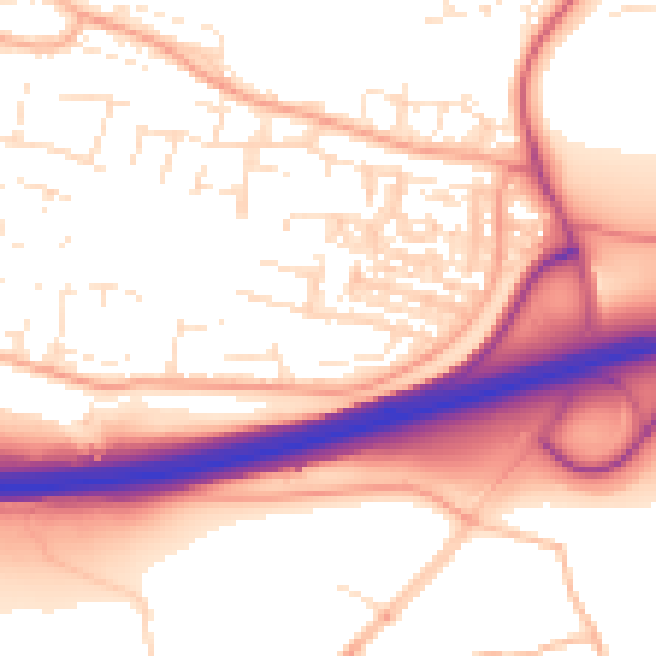 Daytime road noise heatmap for PL7 1XH