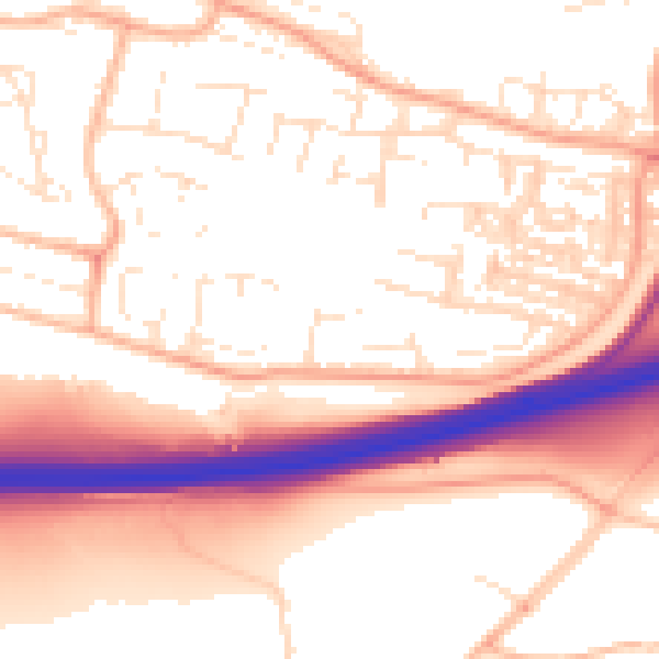 Daytime road noise heatmap for PL7 1YN