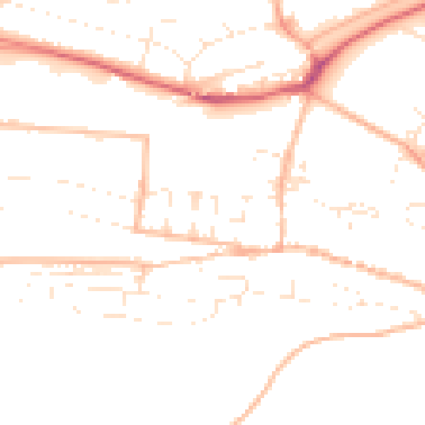 Daytime road noise heatmap for PL7 1ZG