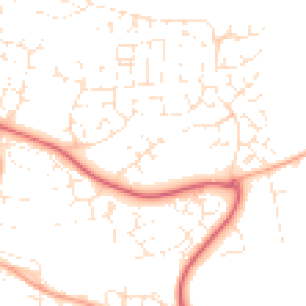 Daytime road noise heatmap for PL7 2AN