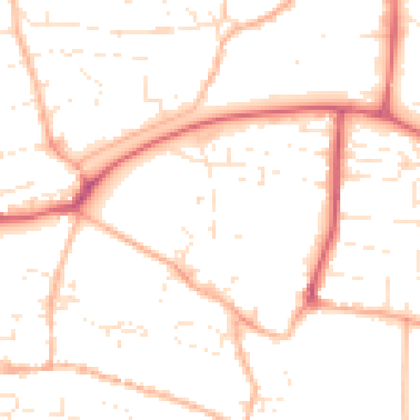 Daytime road noise heatmap for PL7 2AY