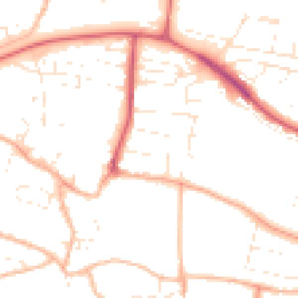 Daytime road noise heatmap for PL7 2BW