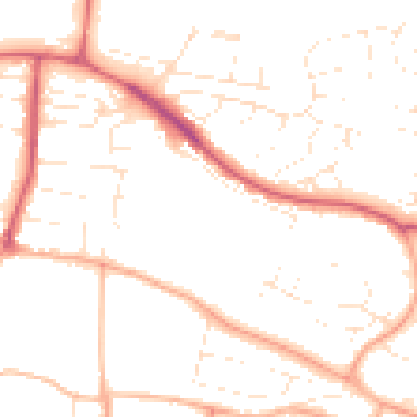 Daytime road noise heatmap for PL7 2DU