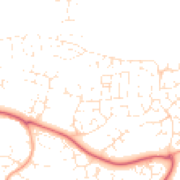 Daytime road noise heatmap for PL7 2GD