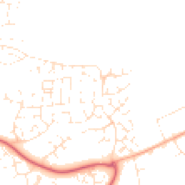 Daytime road noise heatmap for PL7 2GL