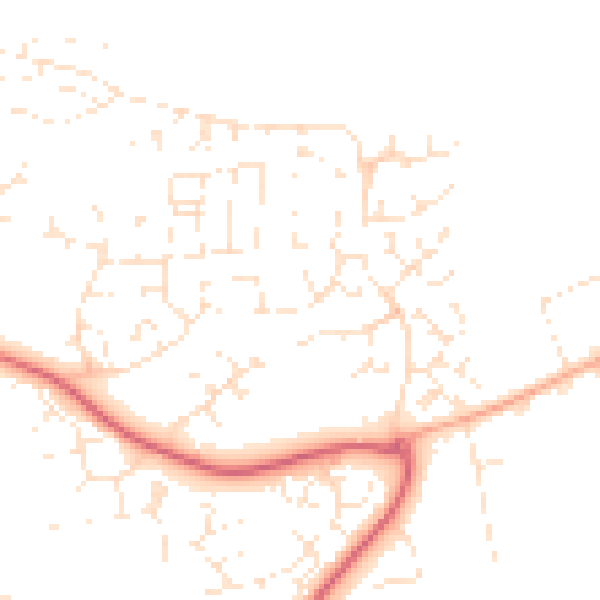 Daytime road noise heatmap for PL7 2GN