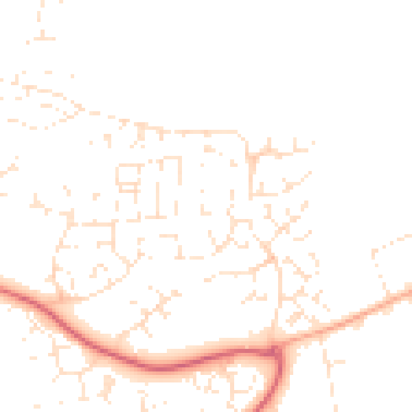 Daytime road noise heatmap for PL7 2GU