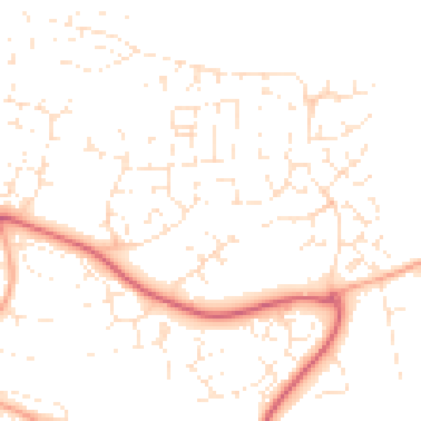 Daytime road noise heatmap for PL7 2JD