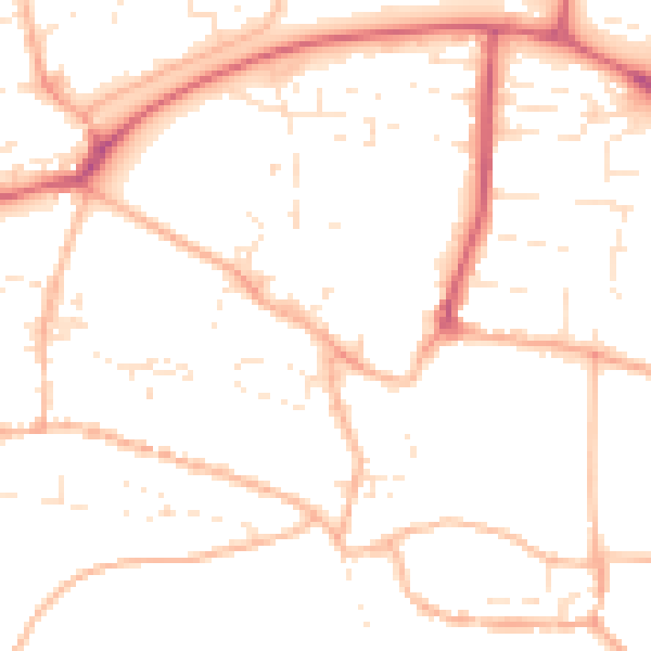 Daytime road noise heatmap for PL7 2PS
