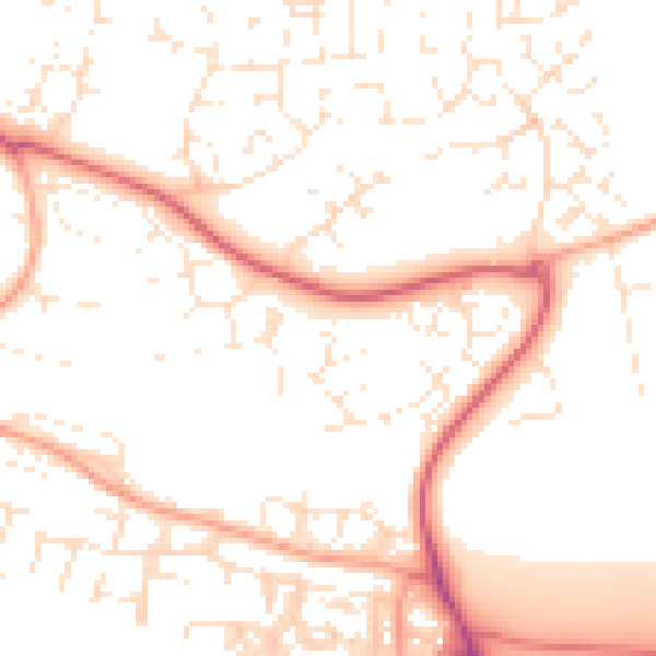 Daytime road noise heatmap for PL7 2RH