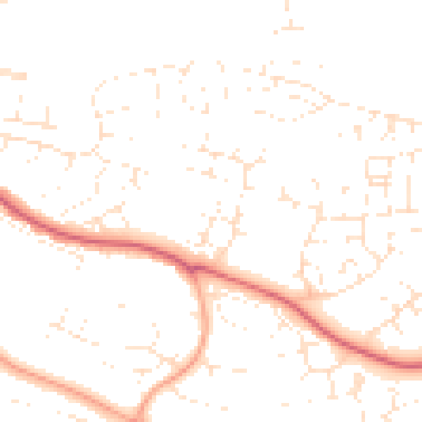 Daytime road noise heatmap for PL7 2UW