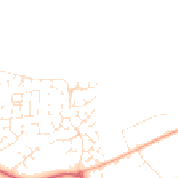 Daytime road noise heatmap for PL7 2WA