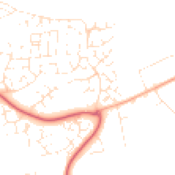 Daytime road noise heatmap for PL7 2WS