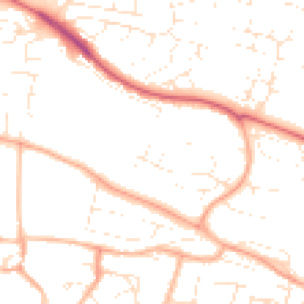 Daytime road noise heatmap for PL7 2YE