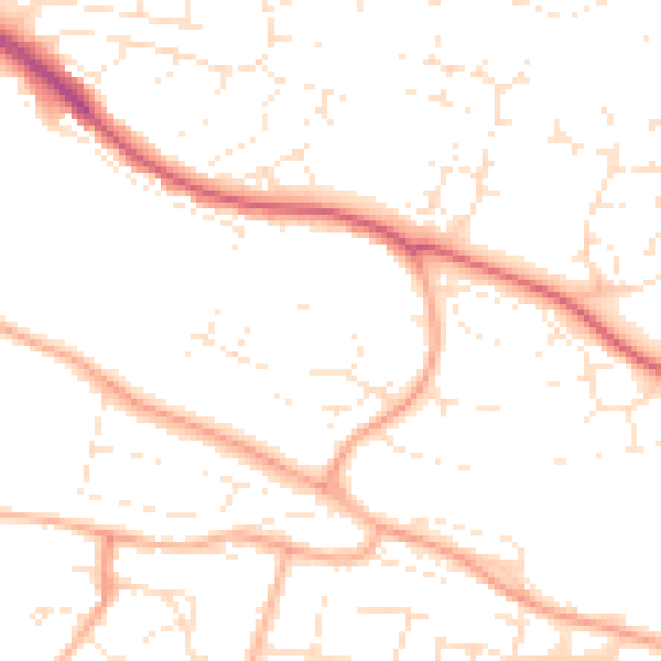 Daytime road noise heatmap for PL7 2YF