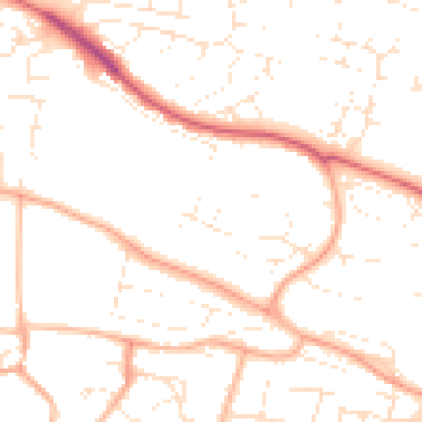 Daytime road noise heatmap for PL7 2YL