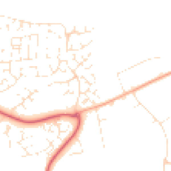 Daytime road noise heatmap for PL7 2ZE