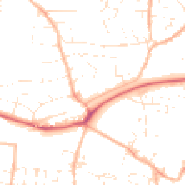 Daytime road noise heatmap for PL7 4DY