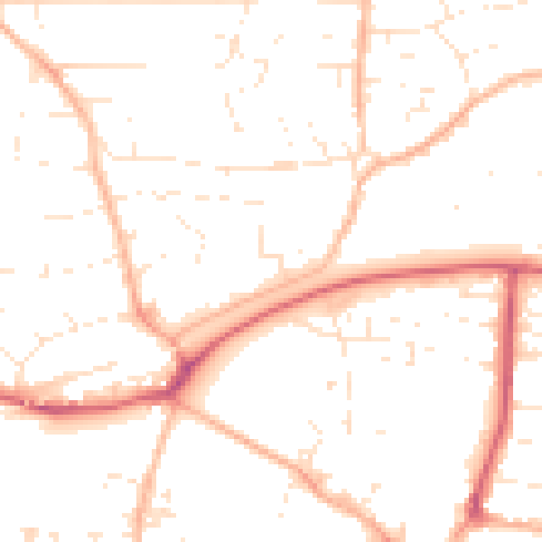 Daytime road noise heatmap for PL7 4EB