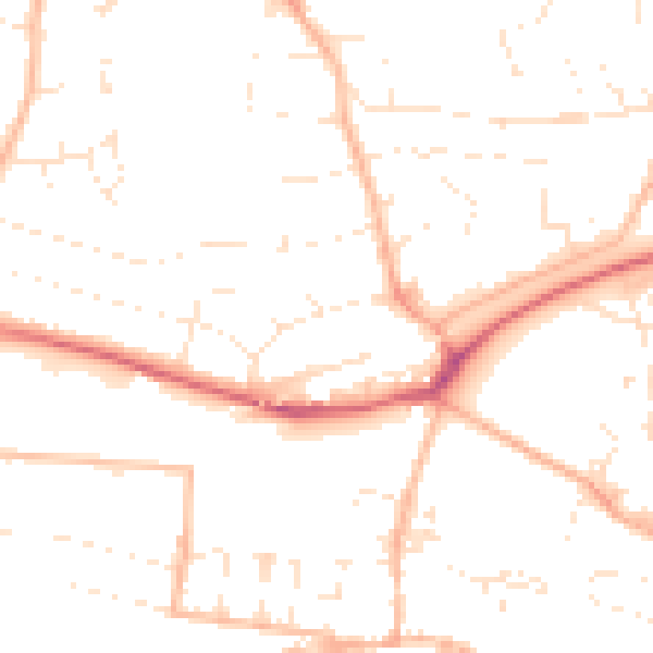 Daytime road noise heatmap for PL7 4JU