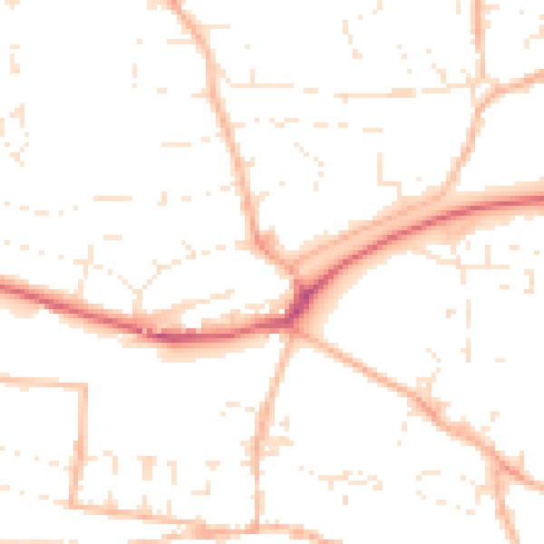 Daytime road noise heatmap for PL7 4LD
