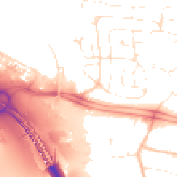 Daytime road noise heatmap for PL7 4QN