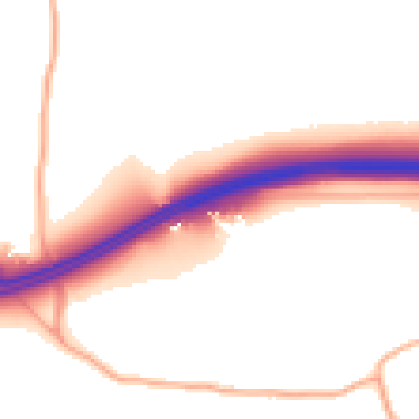 Daytime road noise heatmap for PL7 5AU