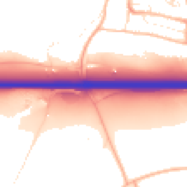 Daytime road noise heatmap for PL7 5FA