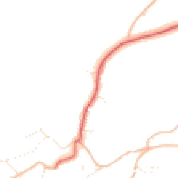 Daytime road noise heatmap for PL8 1BT
