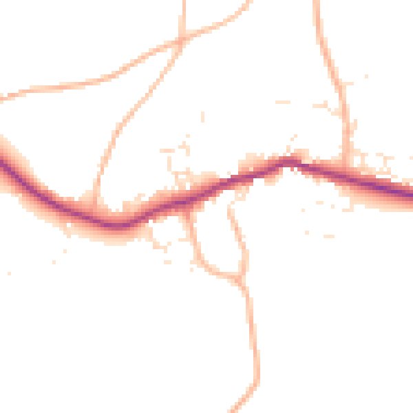 Daytime road noise heatmap for PL8 2AB